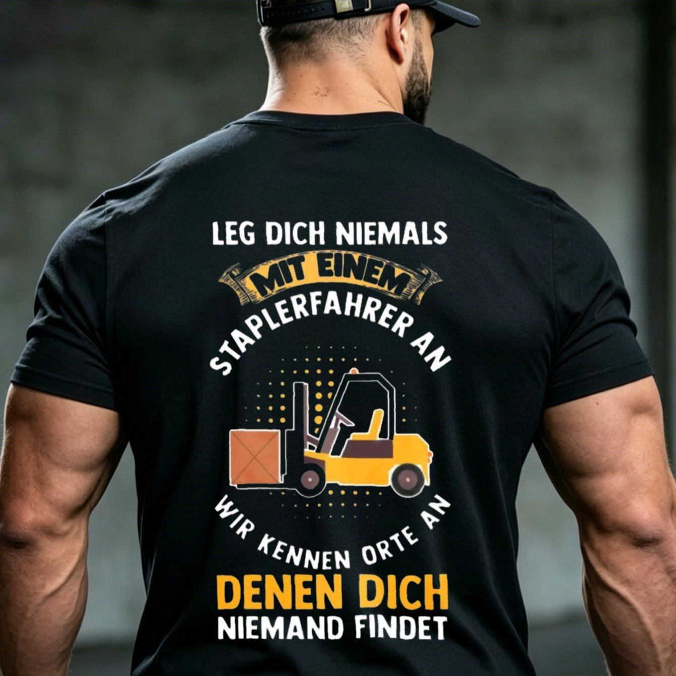 T-shirt With Forklift Driver Graphic And German Text For Work Or Ideal Gift For Men Who Love Industrial Humor, Plus Size