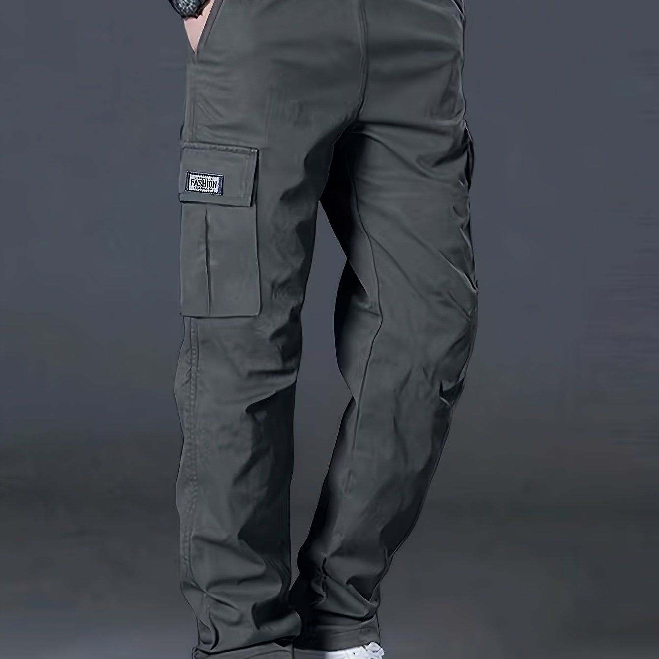 TEMU Men's Fashion Cargo Pants Multi-pocket Trousers Drawstring Straight Long Pants Casual Loose Outdoor Sports Men's Pants, Halloween Costumes,
