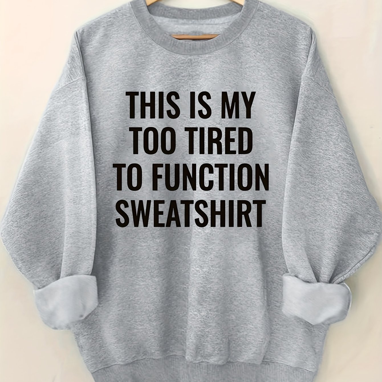 TEMU Sweat-shirt à manches longues et col rond avec imprimé de lettres pour et l'hiver, vêtements pour femmes