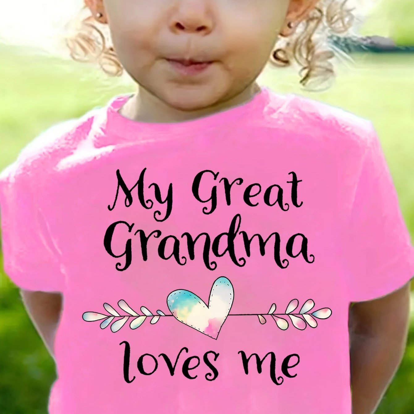 TEMU Grandma Print 100% Cotton Girl T-shirt