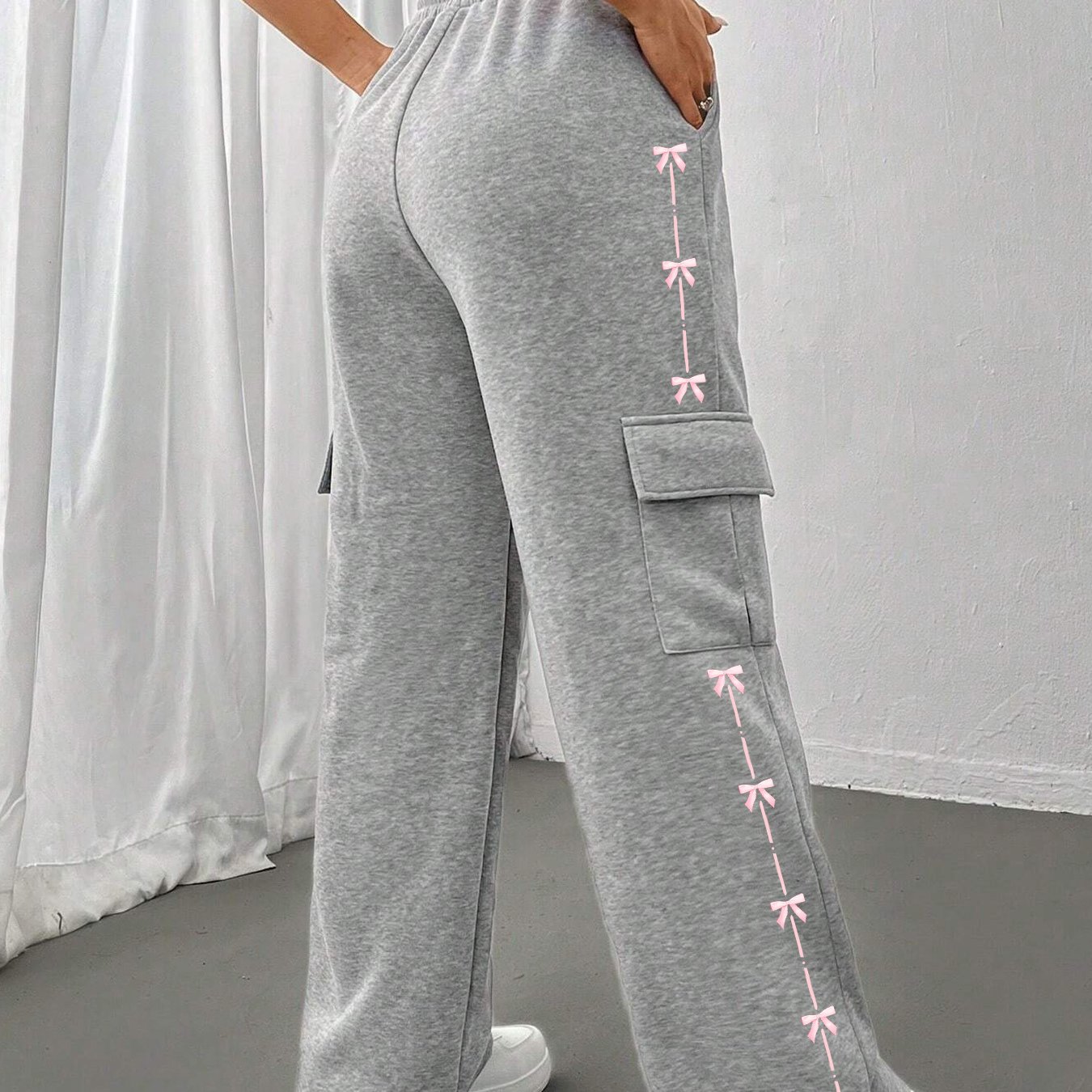 TEMU Leggings Femme Coupe Droite Ample - Pantalon de Sport Long avec Poches Latérales, Non Transparent pour Course, Yoga, Gym - Tenue Décontractée et