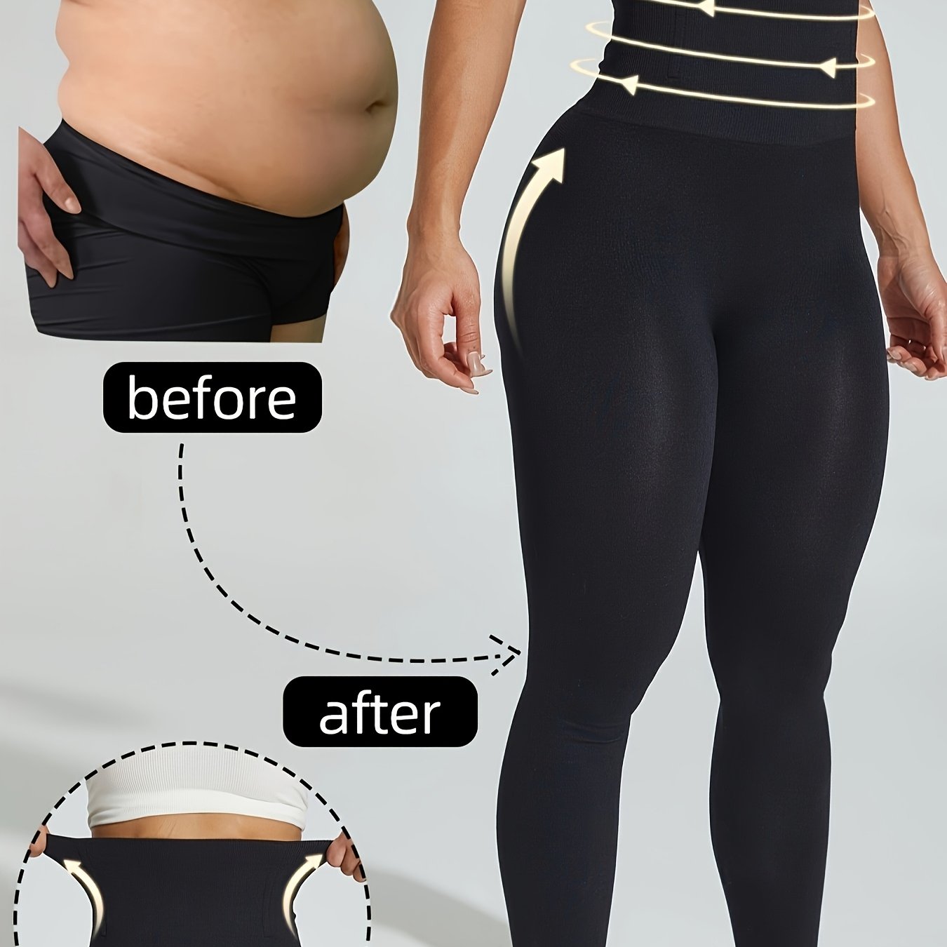 E-shop 1 Stück Damen High-Waist Yoga Leggings, ultraweiche Damenformende Leggings, Basis Strumpfhose, Bauchkontrolle, Po-Lift, Workout Yoga Laufhose,