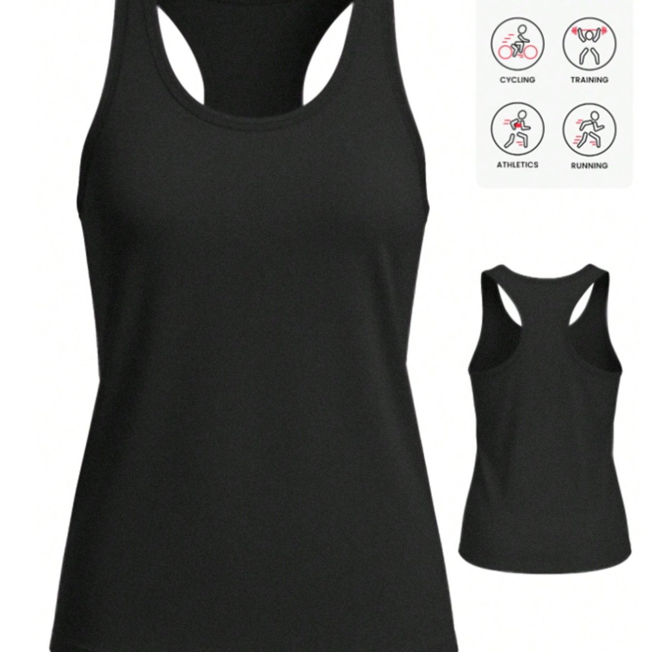 TEMU Y-back Tank Top, Casual Sporty Yoga Basic Versatile Base Layer Or Outerwear, Solid Color Vest