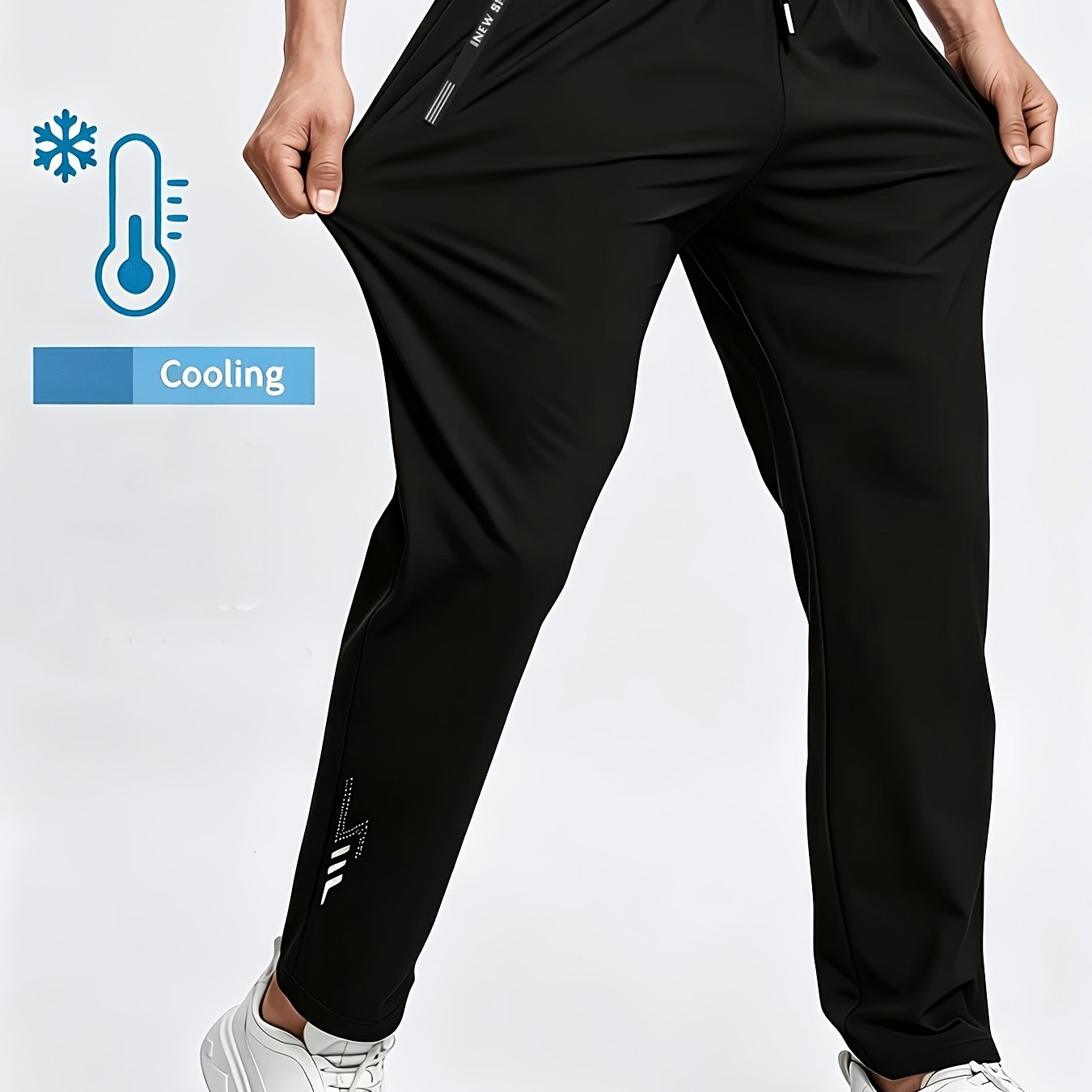 TEMU Women's Full-length Jogging Pants With Dual-side Zippered Pockets & Adjustable Drawstring Waist - Non-stretch Comfortable Trousers Suitable For,