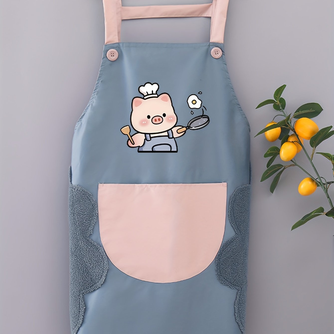 Large Pocket Apron, Washable Kitchen Workwear For Home Use, Sleeveless Design, Ideal For Catering Services