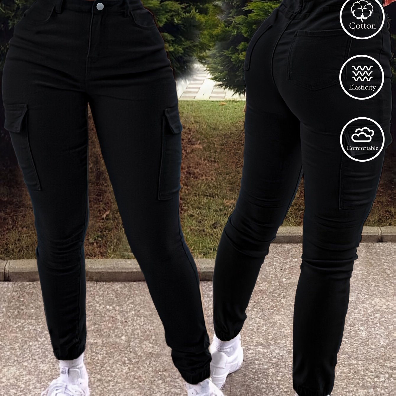 Image of Mh1114 Vintage Fashion Trendy Versatile Y2k Streetwear Stretch Skinny Multi-pocket Cargo Jeans