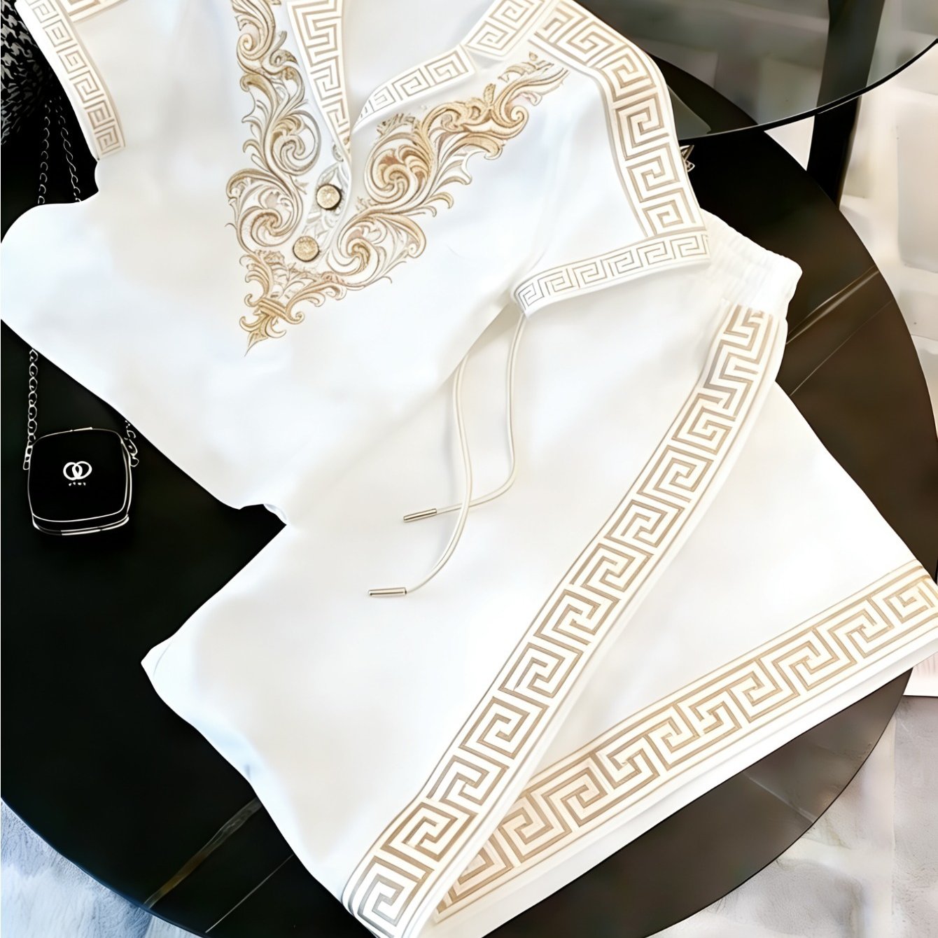 Image of 2pcs Men's Casual Sportswear Set: And Summer Collection, Short-sleeved Casual Shirt And Pants For Men. For Golf, Sports And Running And Other Occasions. Are A Of Colors From.
