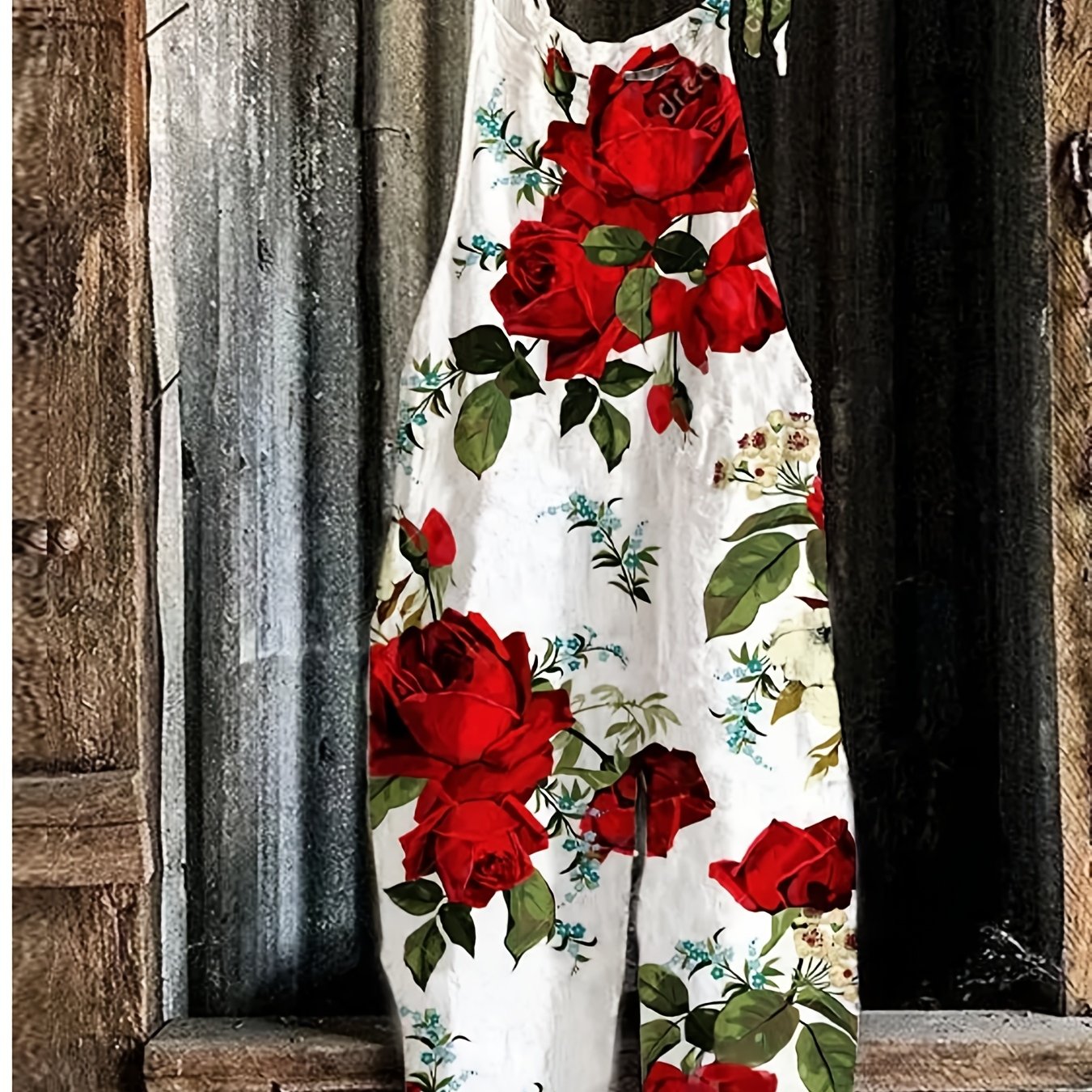 E-shop Plus Size - Plus Size - Plus Size Damen Frühlings- und Sommer Neuer Blumenmuster Träger Jumpsuit