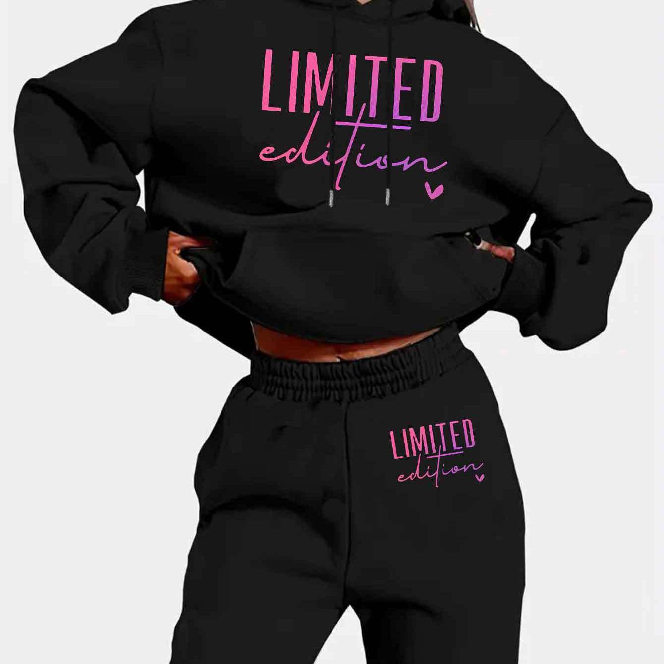 TEMU Women's Winter Hoodie Set With A Fashionable And Versatile Design, Featuring A Pocket For Casual Convenience