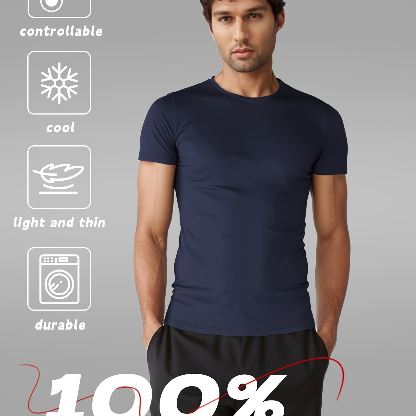 Image of Outdoor Men's Velvet Velvet Quick-dry Short Sleeve Breathable Crewneck Velvet Sport T-shirt