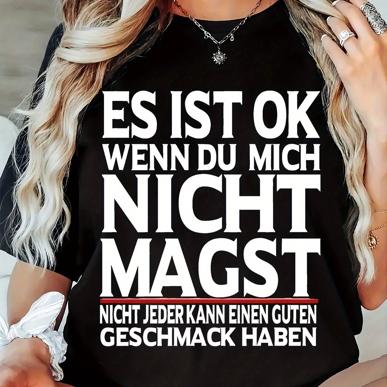TEMU Druck Damen Casual T-Shirt, Rundhalsausschnitt, Kurzarm, Leicht Elastischer Stoff, Regular Fit, Bequemes Oberteil für alle Jahreszeiten