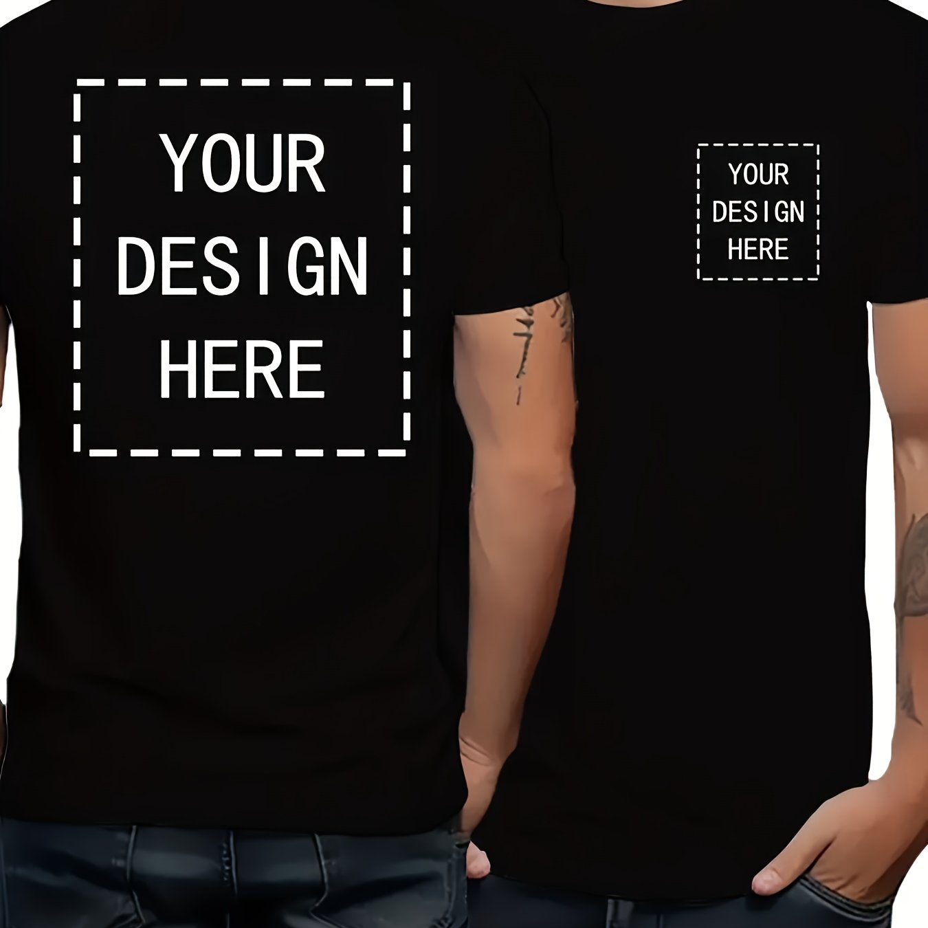 TEMU T-shirt personalizzabile da con motivo - casual, maniche corte, tessuto elasticizzato, personalizzabile, per l'estate, T-shirt personalizzata,