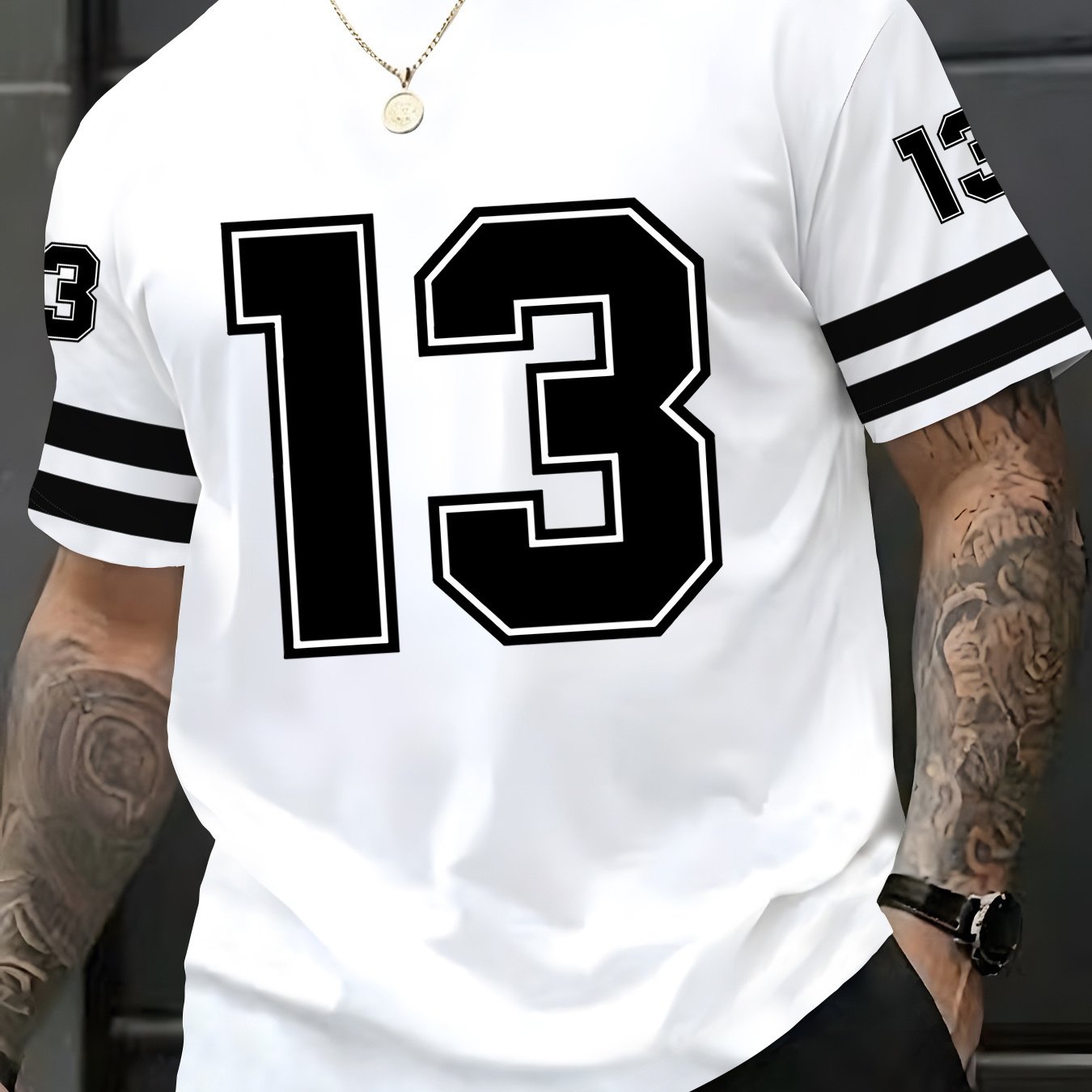 TEMU 1pc Printed Design - Non-textured, Pattern Print , Men's Casual Sports T-shirt, Summer Casual Short-sleeve T-shirt