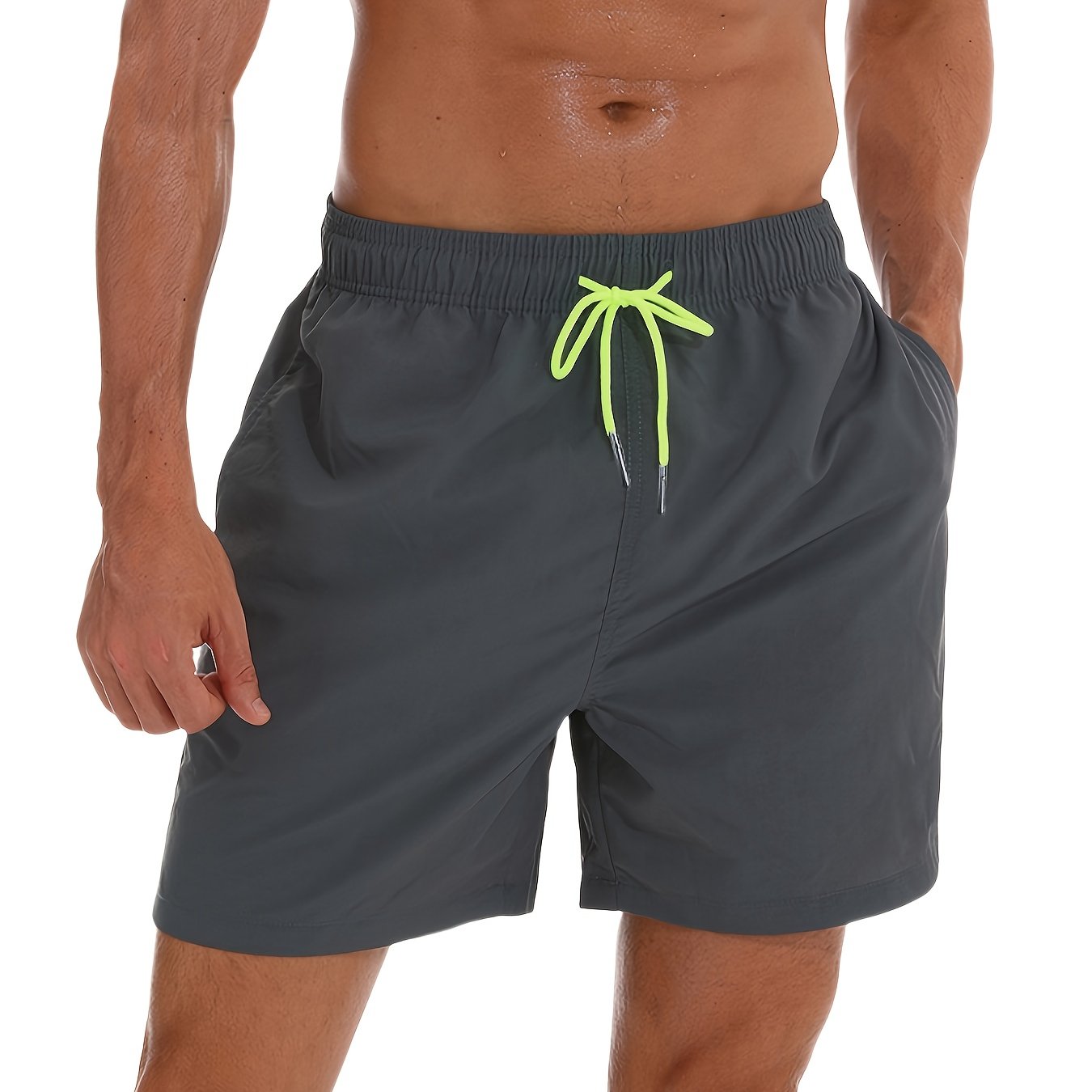 Summer Men's Quick-drying Casual Beach Pants With Inner Mesh, For And Anti-awkward Beach Surfing Swim Pants