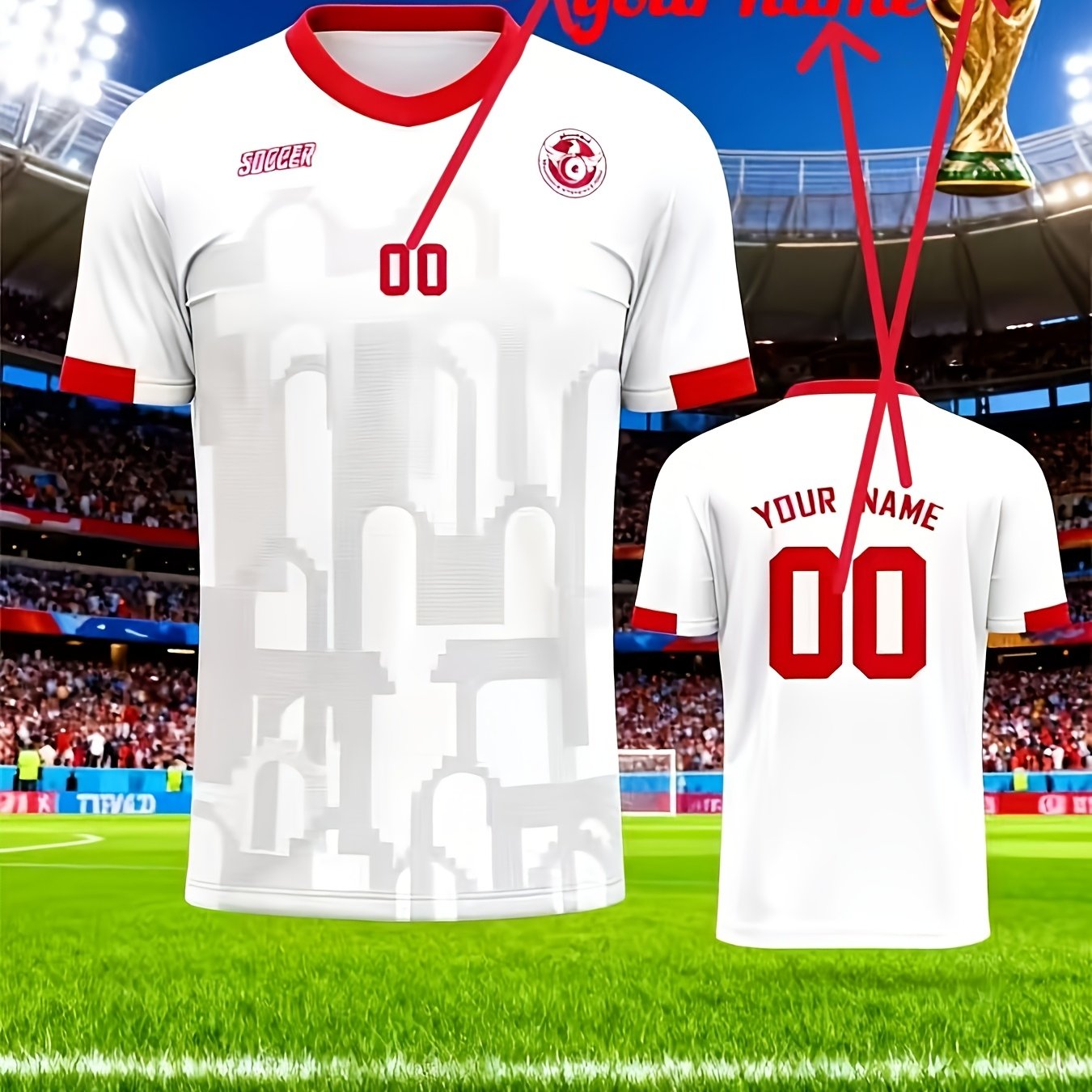 TEMU Personalized Custom Name And Number Jerseys - Custom Club Lightweight Breathable Football Apparel, Basketball Apparel, Volleyball And Tennis