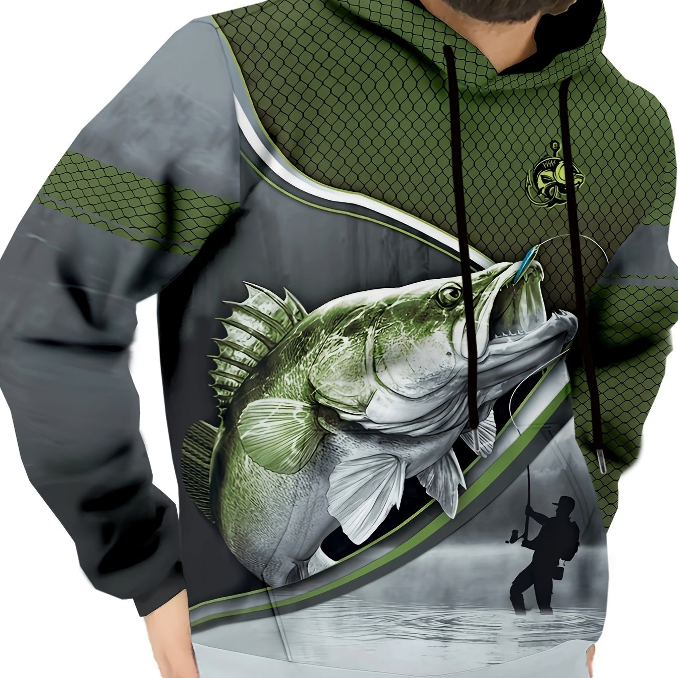 Image of Men's Casual Hoodie Featuring A Walleyes Fishing For Autumn Fashion
