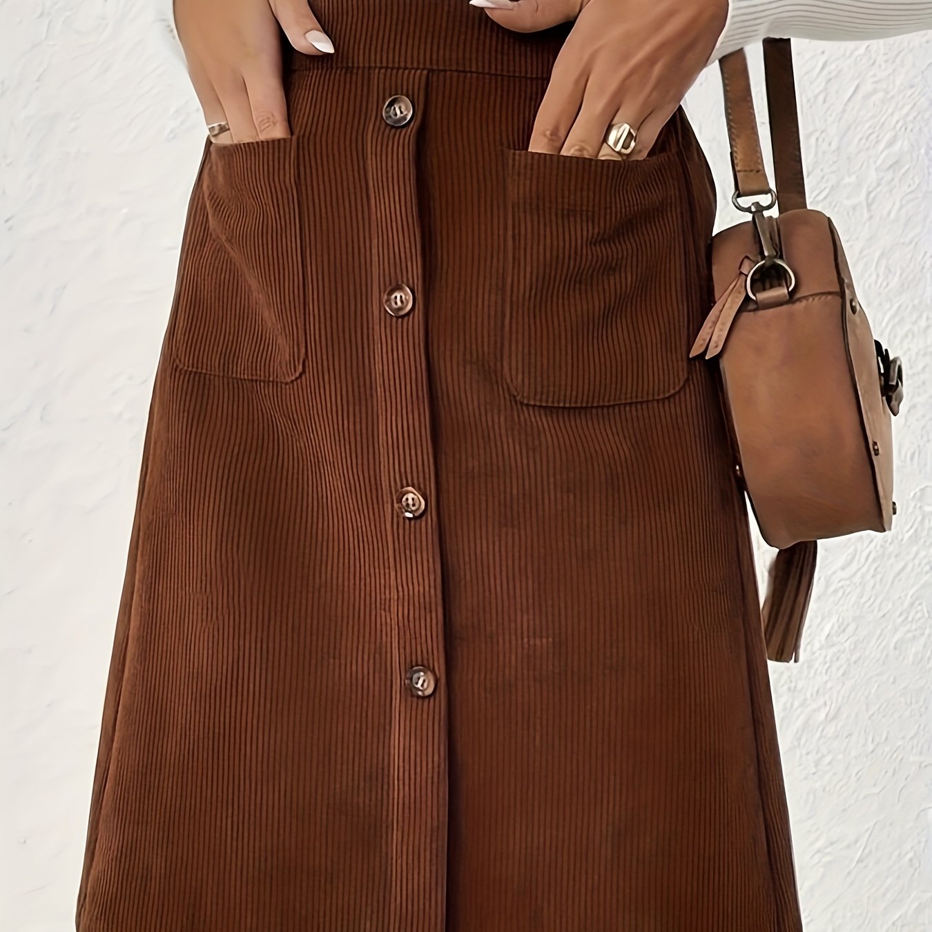TEMU Fashionable Casual Solid Color Skirt