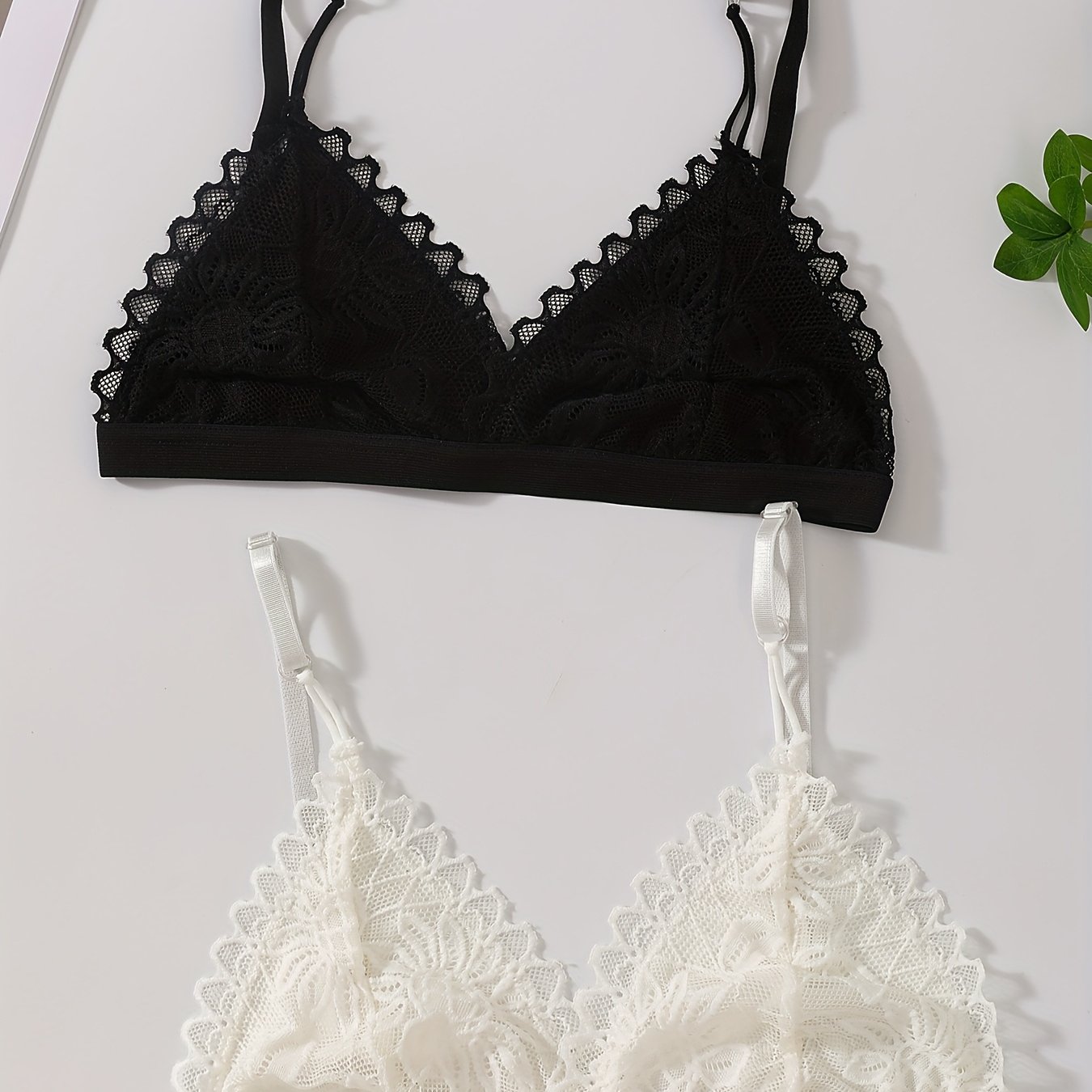 TEMU 2pcs Pack ' Underwire-free Bra - Wire-free Comfortable Basic Casual Attire, No Chest Pad, Soft Plain Color For &, Casual & (affordable)
