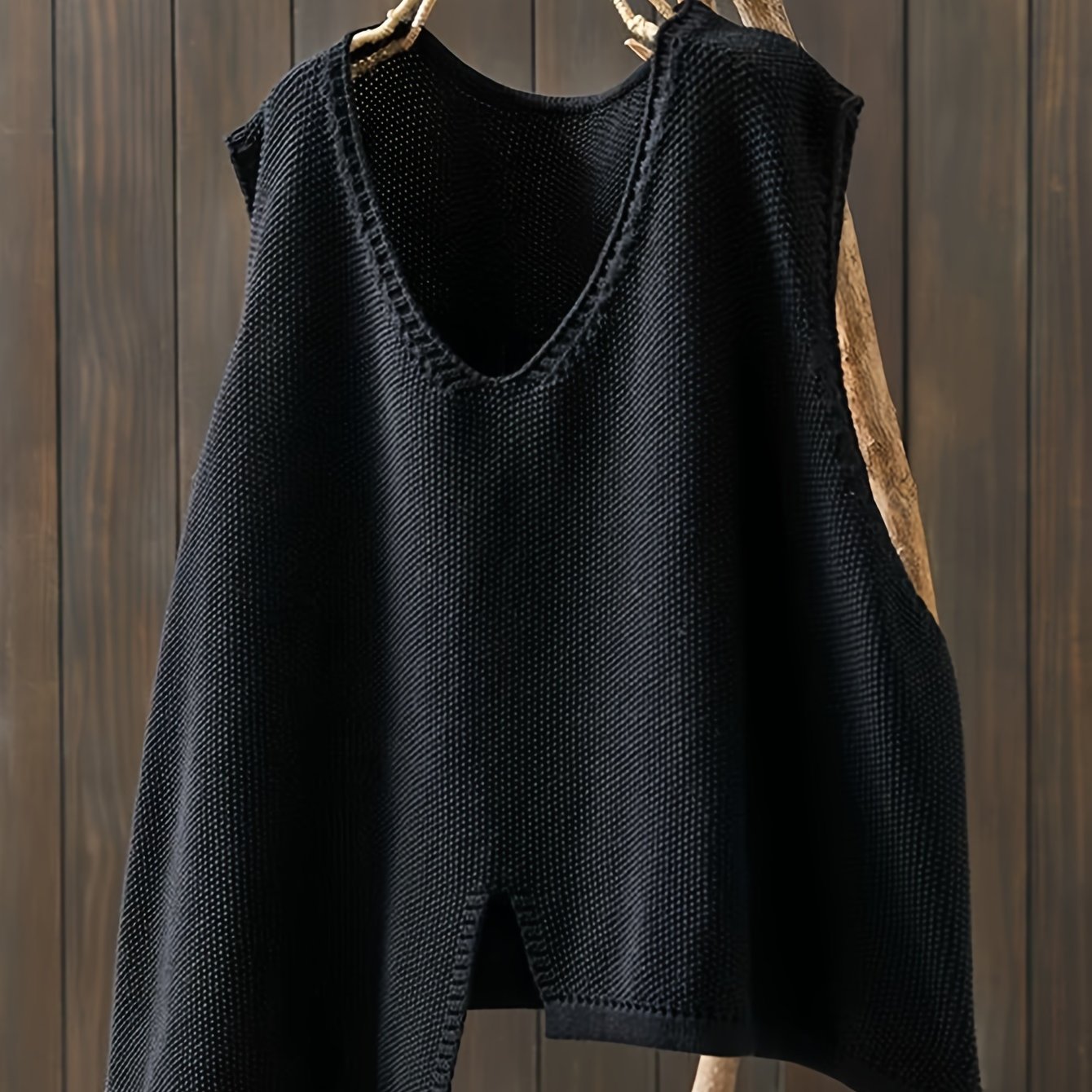V-neck Easy Irregular Vest Loose Shoulder Sweater