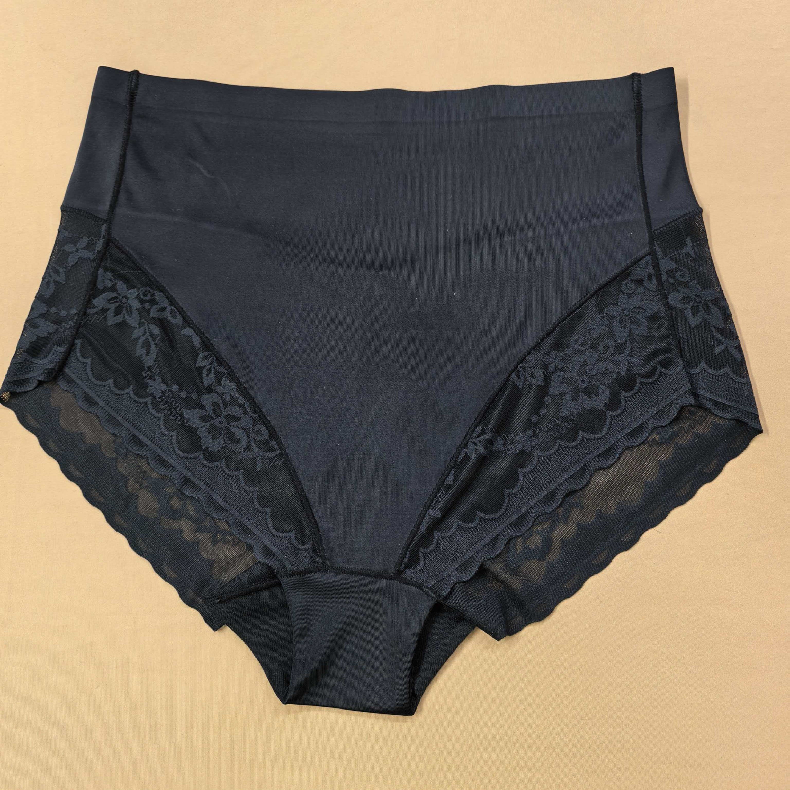 TEMU Mutandine a a vita media liscia con bordo in pizzo, slip da donna traspiranti antiscivolo, , anti-ribaltamento, copertura per il , lingerie