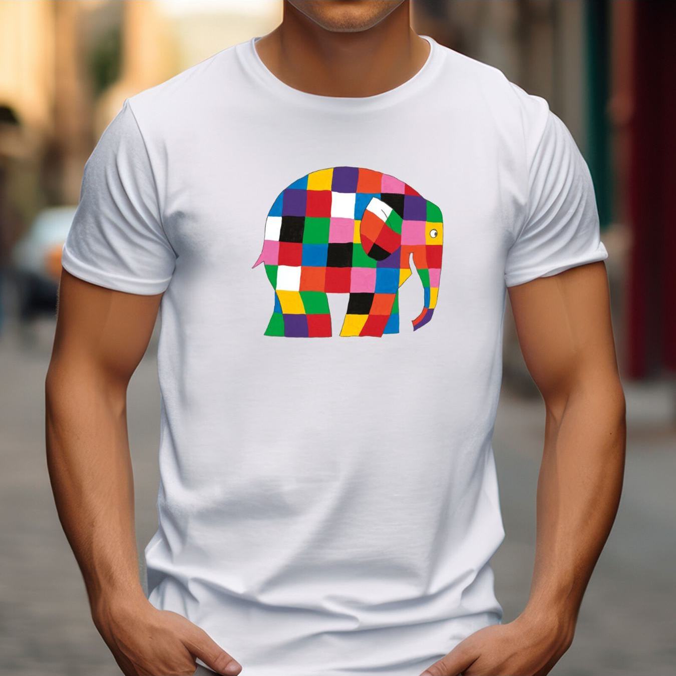 TEMU Elmer T-shirt Book Series Printed World Book Day Gifts Funny Unisex T-top Streetwear Graphic Versatile Comfortable Clothes Top For Everyday Wear