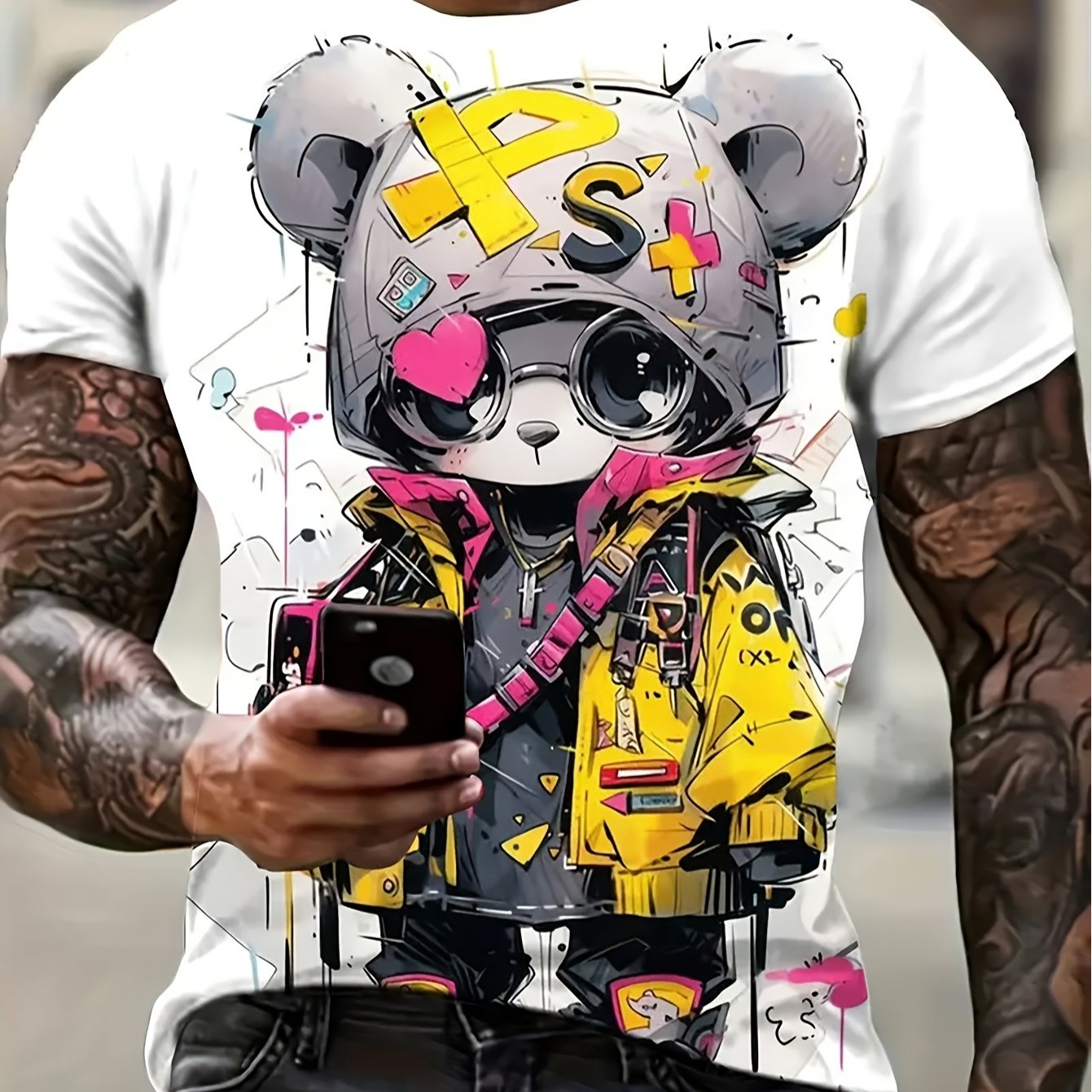 TEMU Men's Fashion Casual Short Sleeve T-shirt, Men' Size Short Sleeve, T-shirt