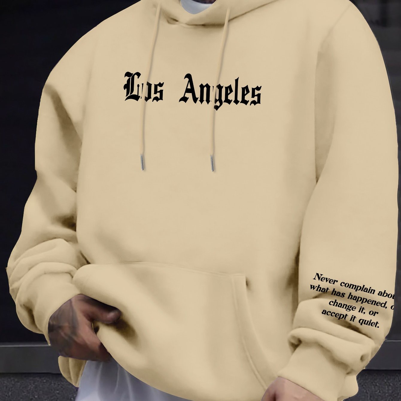 E-shop Neuer Herren Fleece Kapuzenpullover mit Kängurutasche und Kordelzug für Frühling/Herbst mit Print