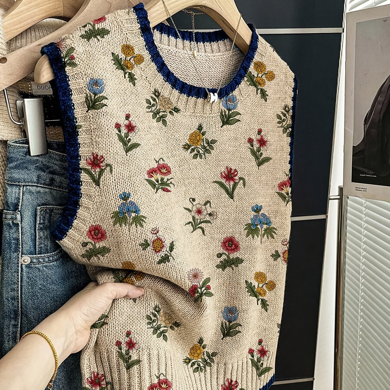 TEMU Women's Elegant Color- Sweater Vest - Round Neck Pullover Vest With -compatible Suitable For All Daily Wear, Soft Non- - Sweater For Casual