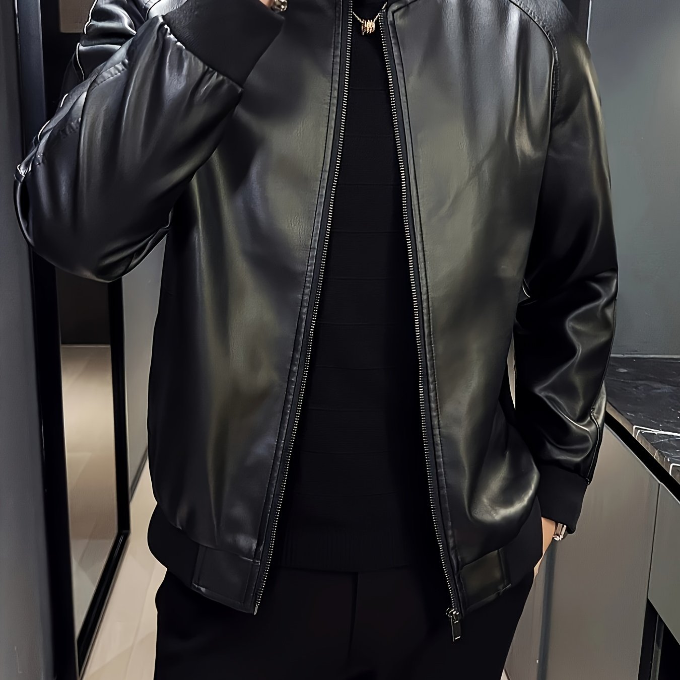 E-shop Lässige Baseballjacke für Damen und Herren - Freizeitjacke für Paare mit Reißverschlusstaschen, lockere Passform, geeignet für Herbst/Winter