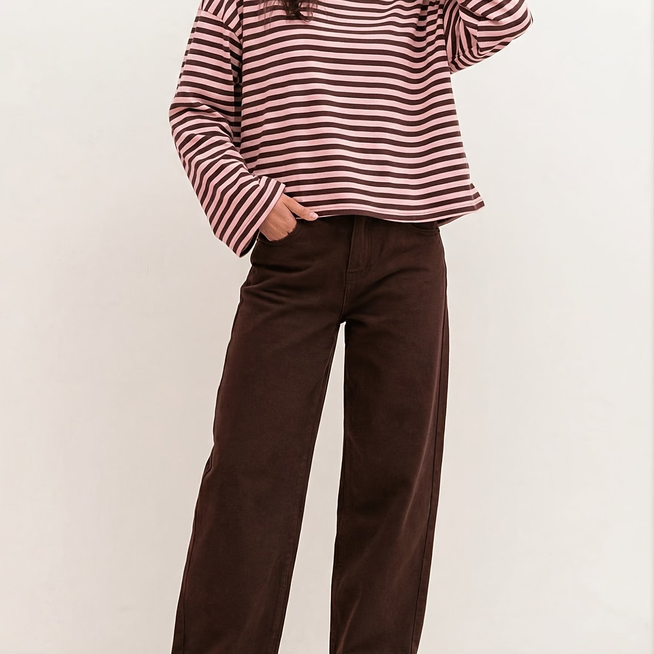 Women's Top, Women's New Fashionable Elegant Striped Blouse, Suitable For Home, Casual Wear