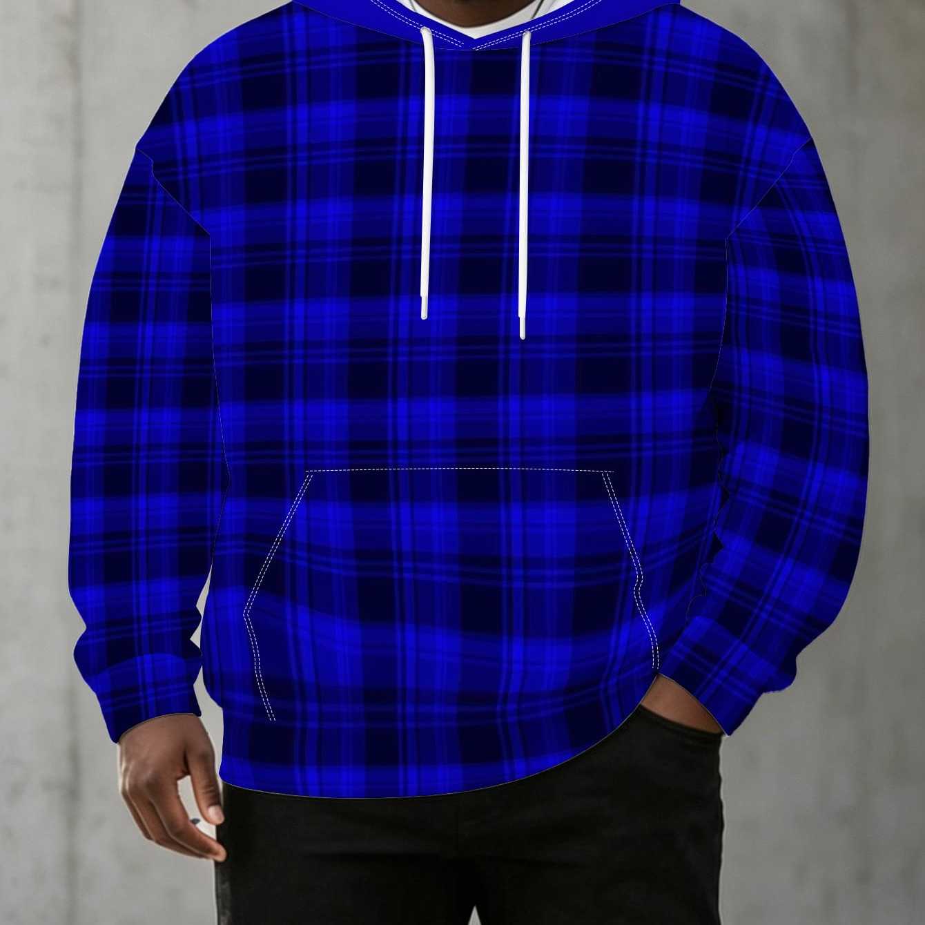 TEMU Men's Hooded Sweatshirt 2xl-9xl, Fashionable Casual Pullover, Trendy Sportswear Top, /autumn Long-sleeve Jacket For Students, Plus Size