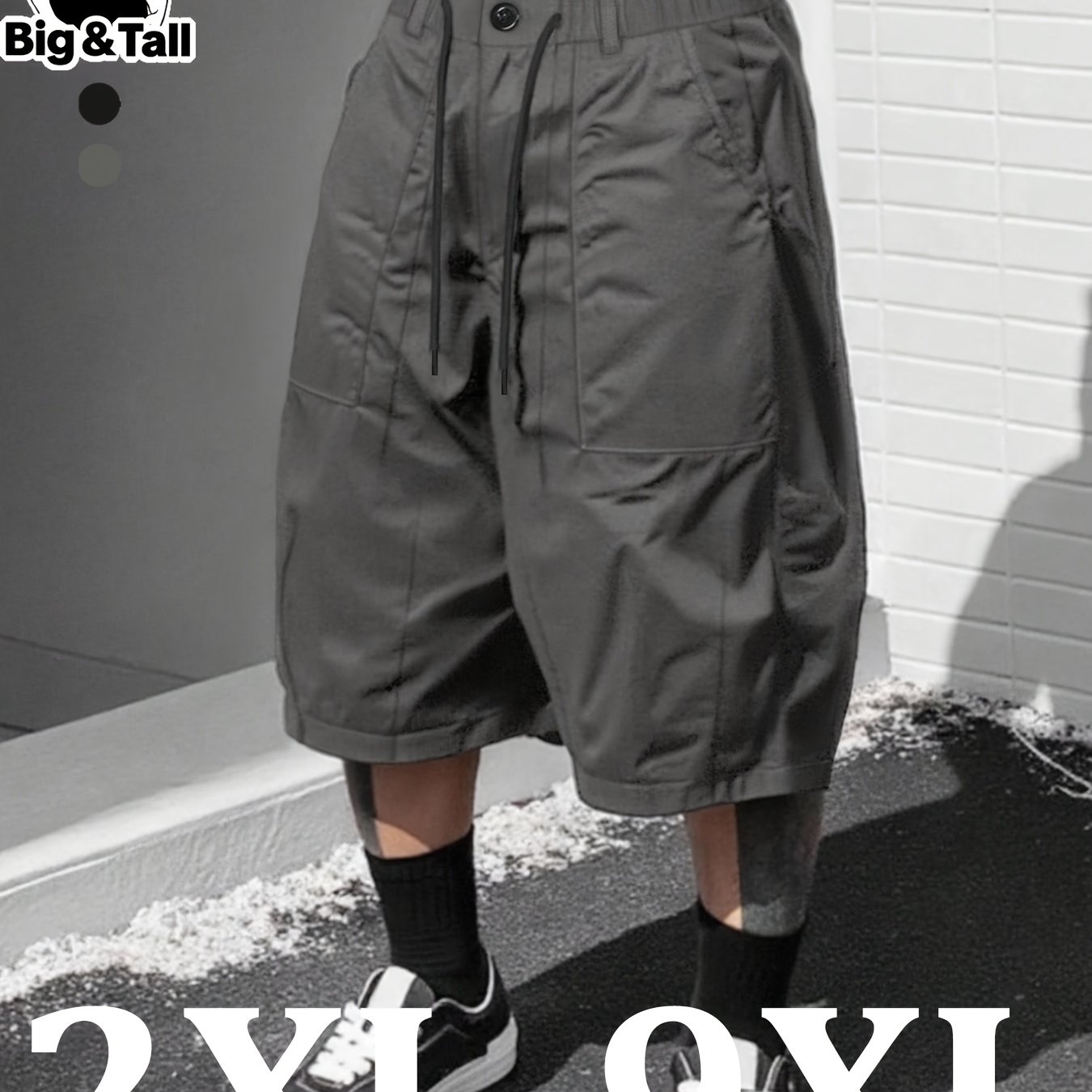 TEMU Plus Size Men's Casual Workwear 3/4 Length Pants