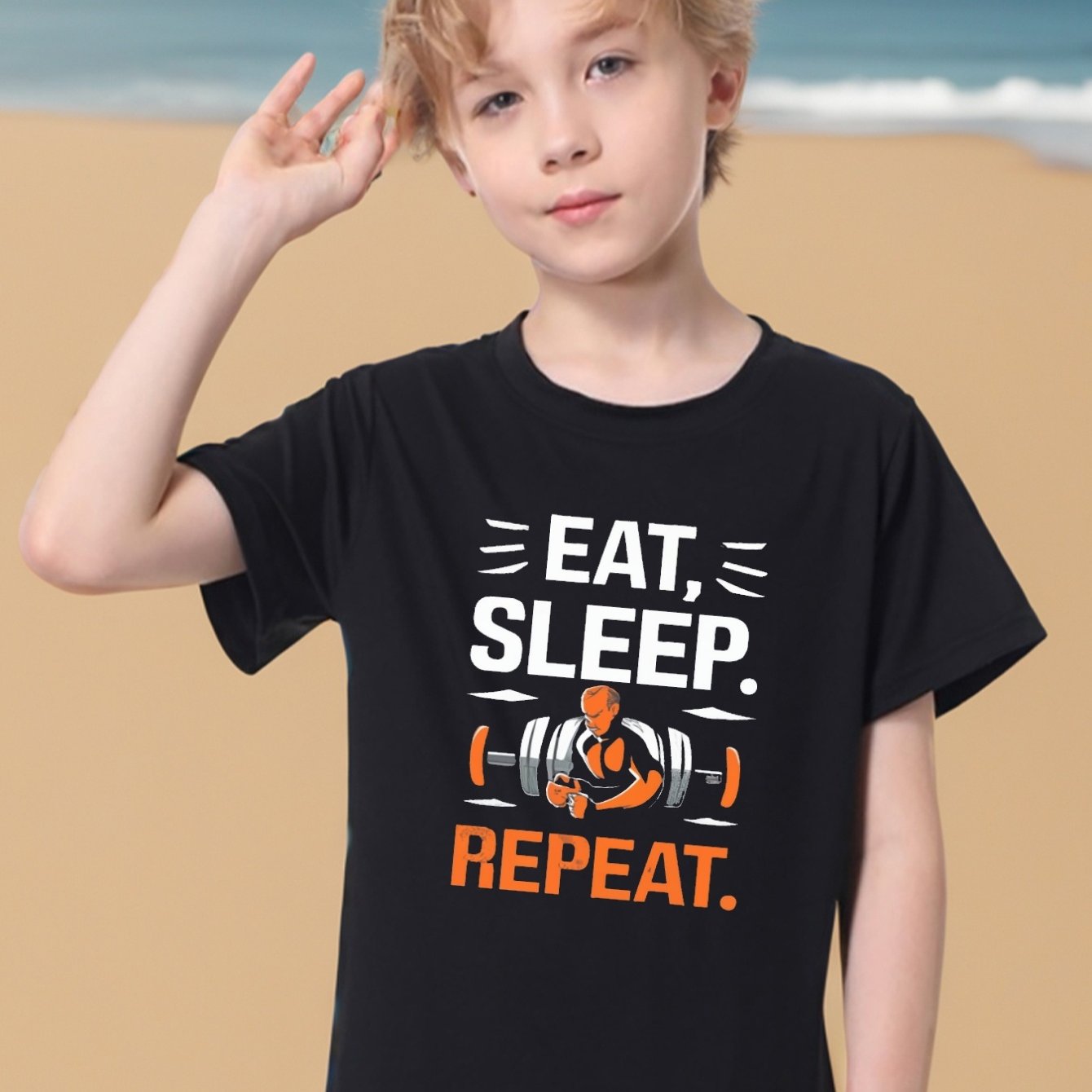 EAT SLEEP GYMNASTICS REPEAT Print Camiseta De Manga Curta - Temu