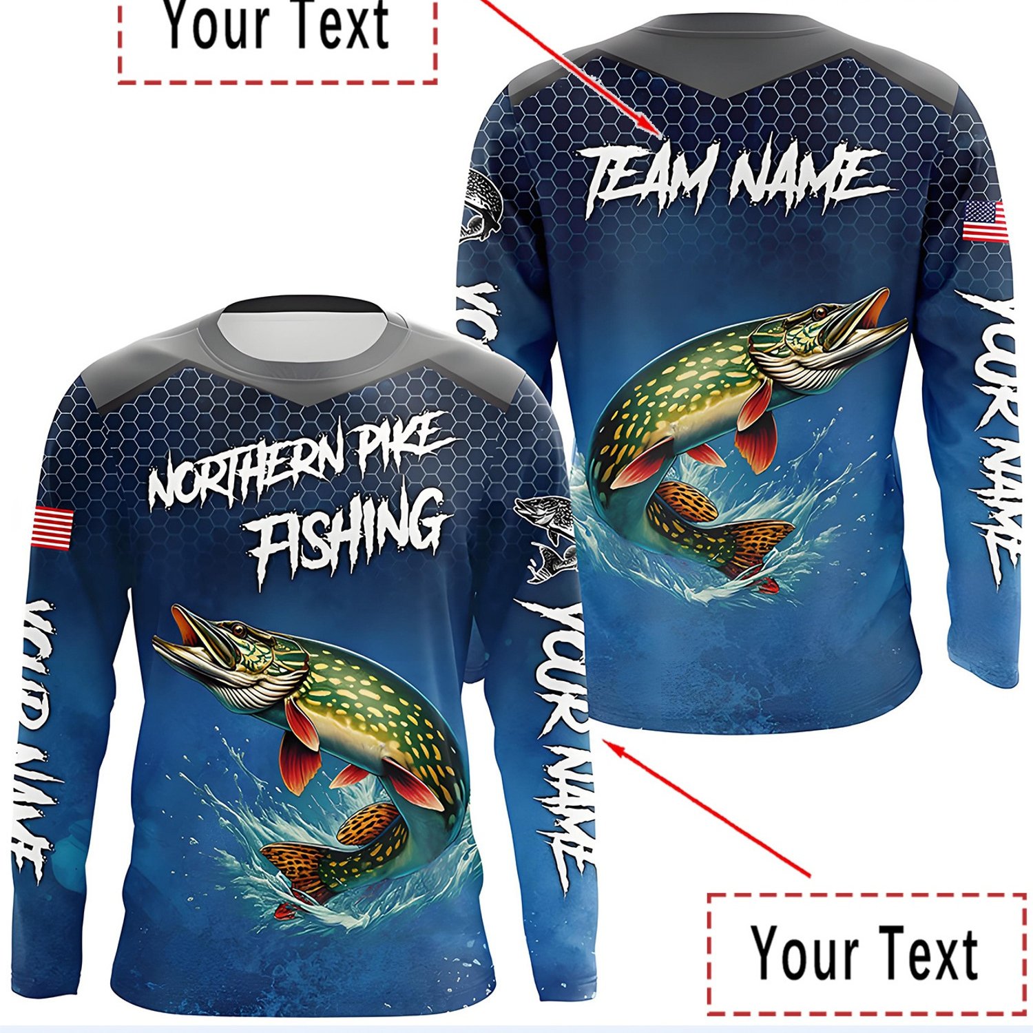 TEMU Custom Oversized Long-sleeve T-shirt - Personalized Name/number Men's Fishing Shirt - Heavyweight 180g Breathable Long-sleeve T-shirt, Printed