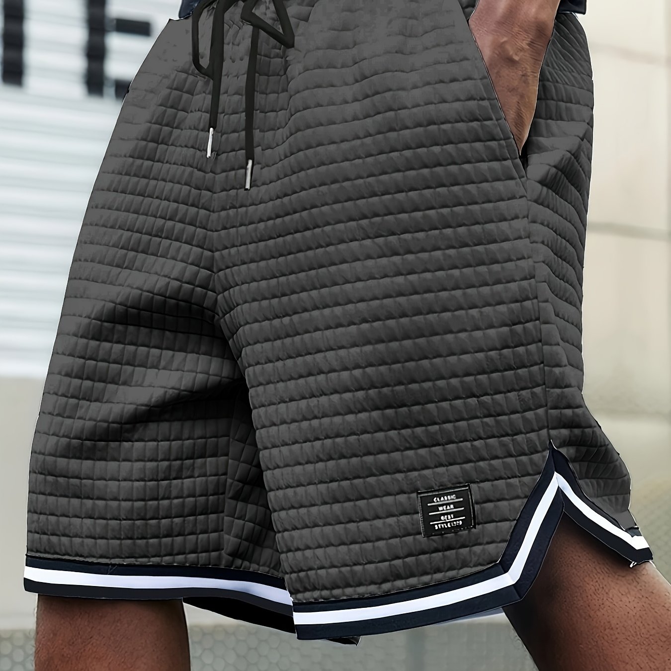 TEMU Summer Men's Fashion Sports Shorts, Casual Webbing Jogging Shorts