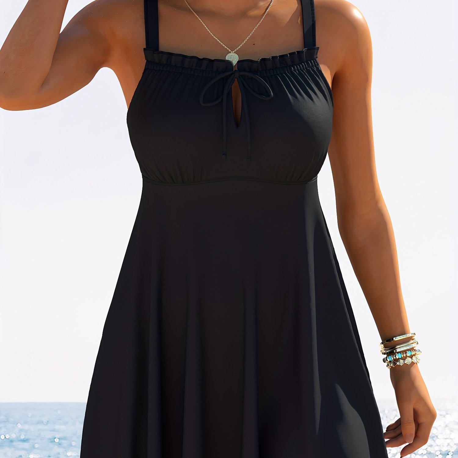 Image of Women's Tankini Fashion Separates With Skirt-style Conservative Comfortable Casual Two-piece Swimsuit Set