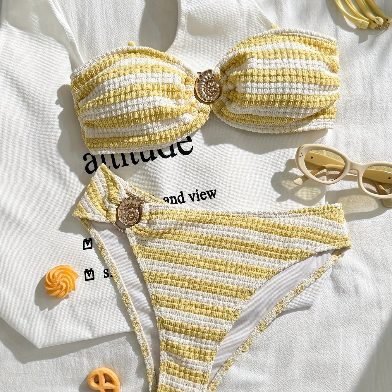 E-shop Bikini-Set mit Spezialstoff, Schlaufe-Top-Stil abnehmbaren Trägern