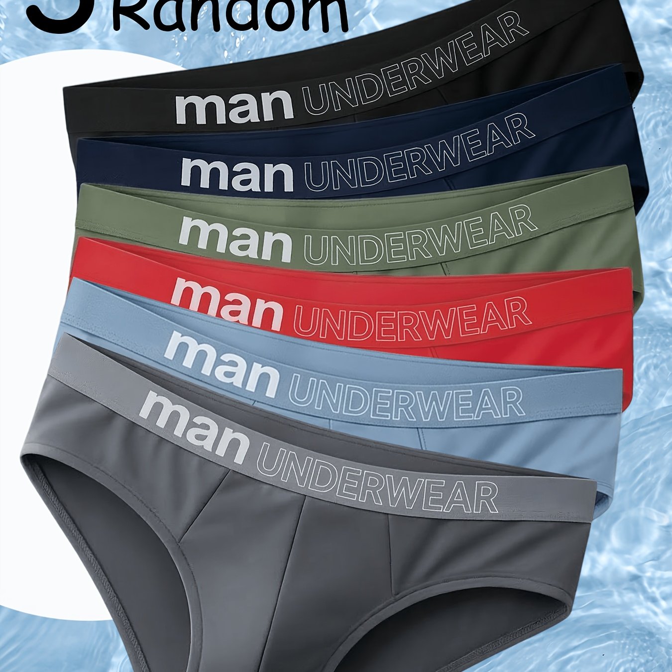 TEMU Brovanic 3pcs Set Of Random Solid Color Men's Briefs - Comfortable And Breathable, Refreshing And Seamless, Fashionable And Trendsetting
