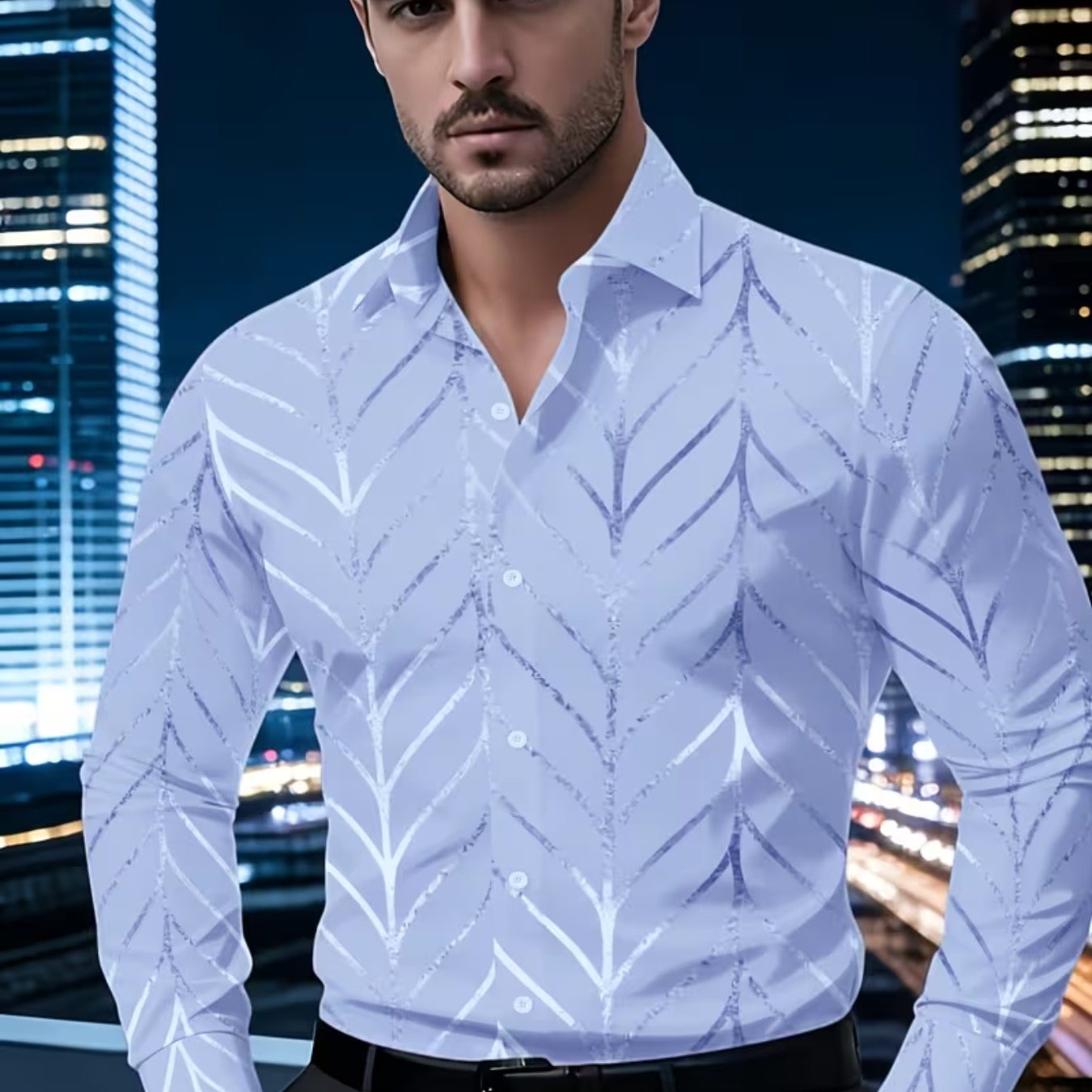 TEMU Men's Long Sleeve Shirt, Slim Fit, Business, Button, Lapel Shirt For Formal Occasions, Classic, Suitable For Office, Formal Wear, Spring/autumn