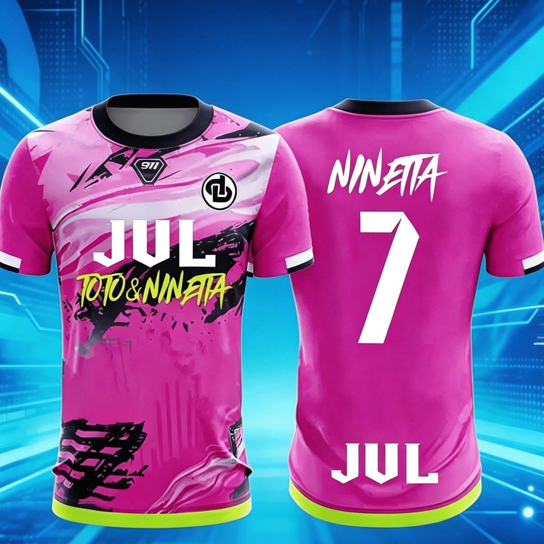 TEMU - Men's Crew Neck Short Sleeve T-shirt, Pink And Black Graffiti Esports Letter And Number Print On Front And Back, Casual Top, Loose Fit Men's