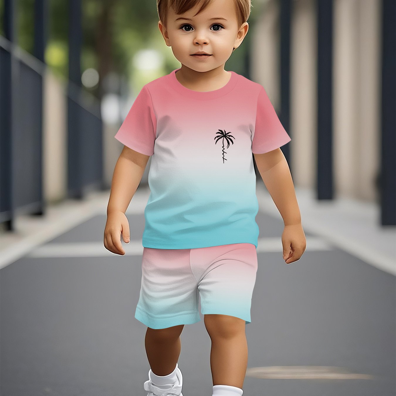 Image of A Short-sleeve For Boys This Summer, Showcasing A Trendy Coconut And A Chic, , For Outdoor