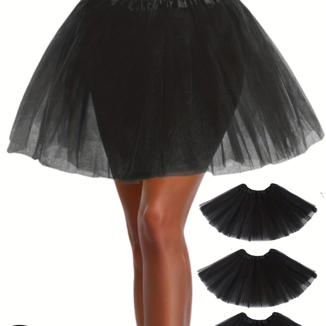 TEMU Ensemble 3 pièces Printemps Été Fête Thème Vacances Carnaval Foire Jupe Tutu Tulle à Étages