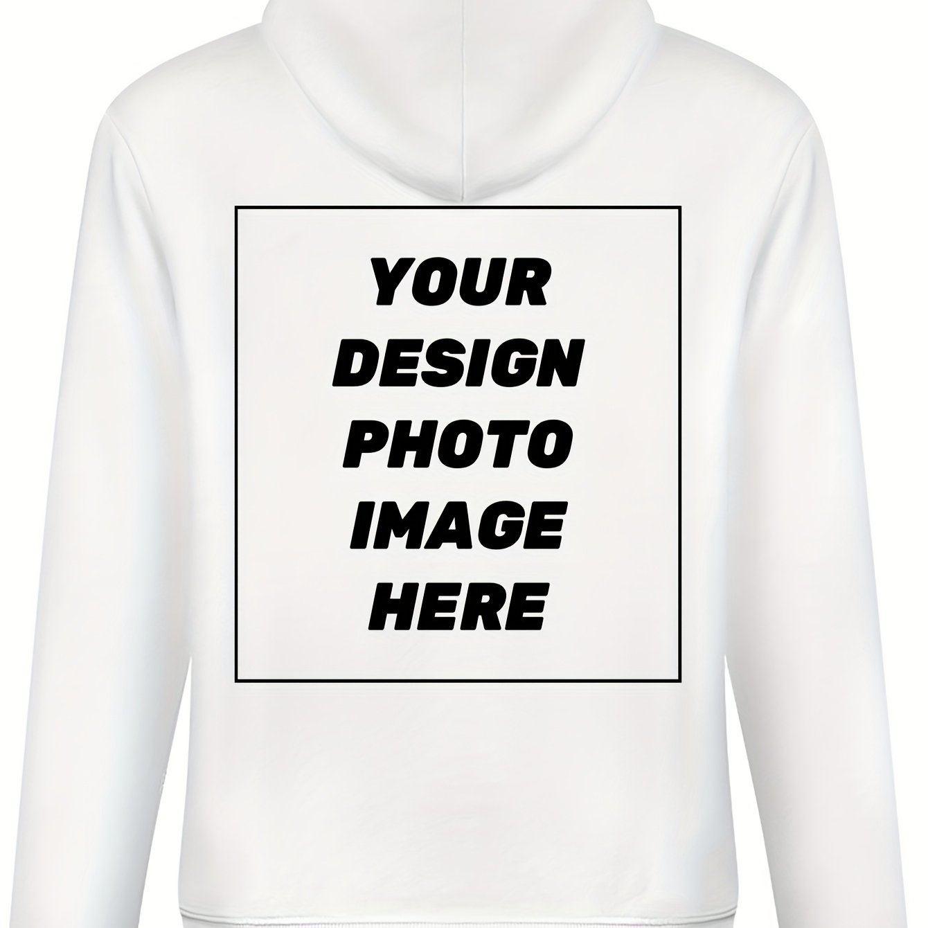 Image of Custom Men's Hoodies Personalized Print Hooded Sweatshirt With Pocket | Add Your Image - Soft Comfortable Casual Workout Long Sleeve Pullover Trendy Sportswear