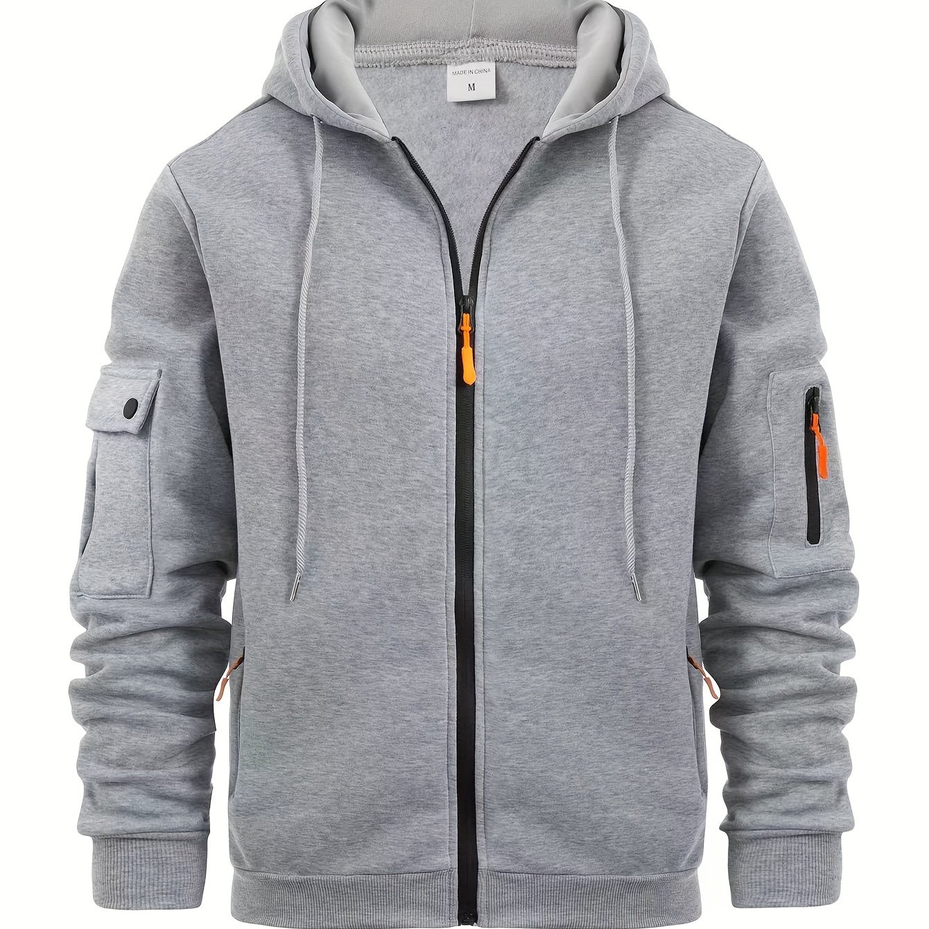 's Autumn Winter Sports, Fitness, Leisure, Multi-zippered Hoodie, Arm Pocket, Cardigan, Hoodie Jacket