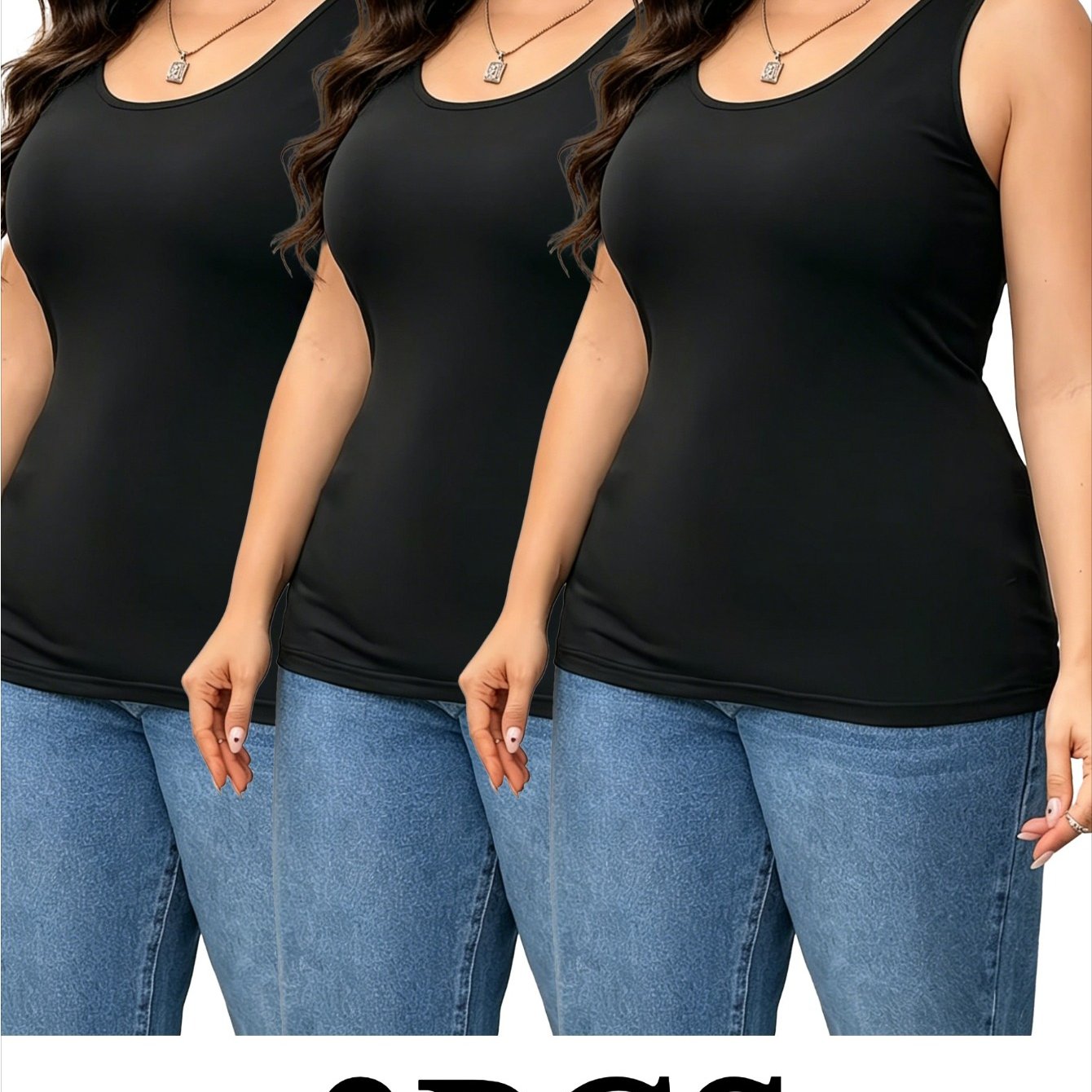 Plus Size, 3pcs Women's Stretchy Spaghetti Strap Tank Tops, Basic Versatile Style, Soft, Breathable, And Stretchy, New Summer , Suitable For Inner And Outer Wear