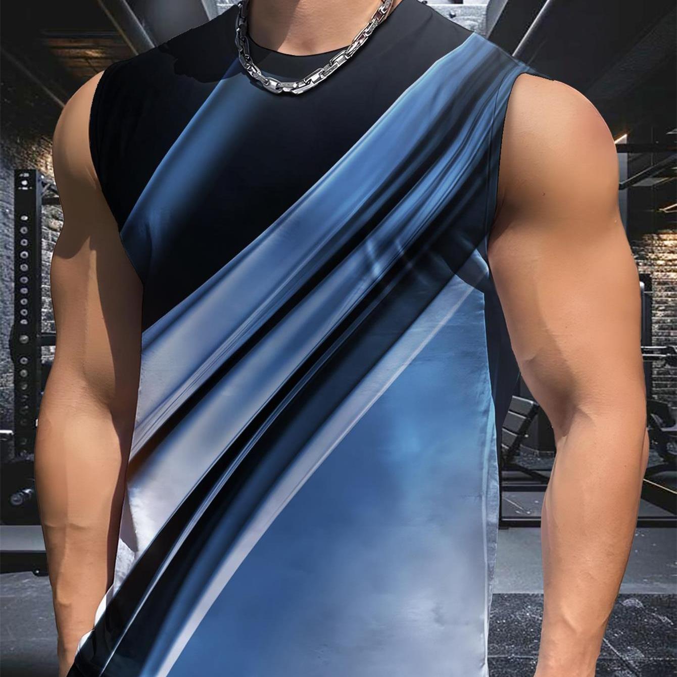 TEMU [printed Design-not Textured] Men's Fashion Casual Sleeveless Vest, Style, , Suitable For Daily Casual, , Light Dressing And More, Plus Size