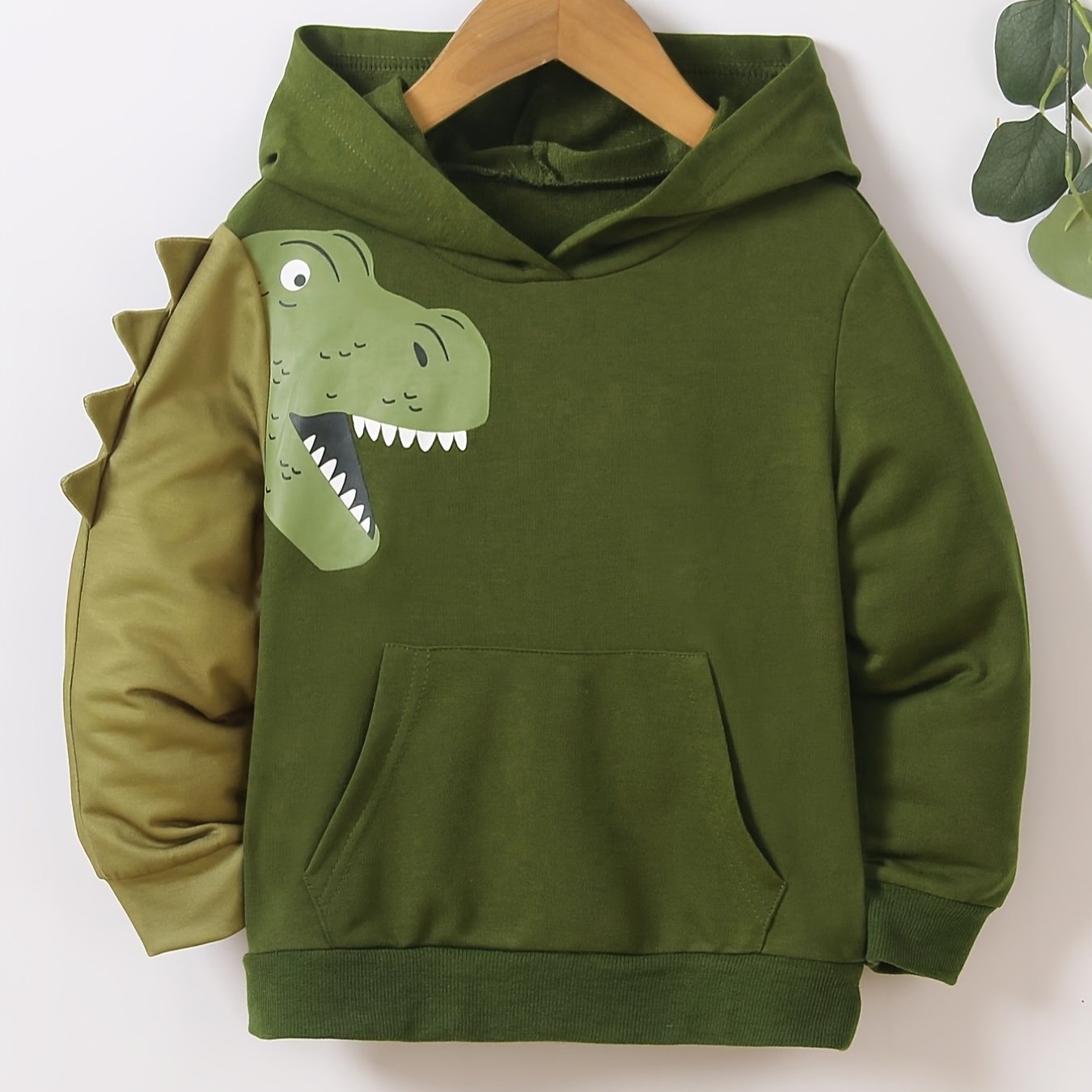 Boys' Dinosaur Print Hoodie Casual Autumn Long-sleeved Outerwear Top, Hoodies