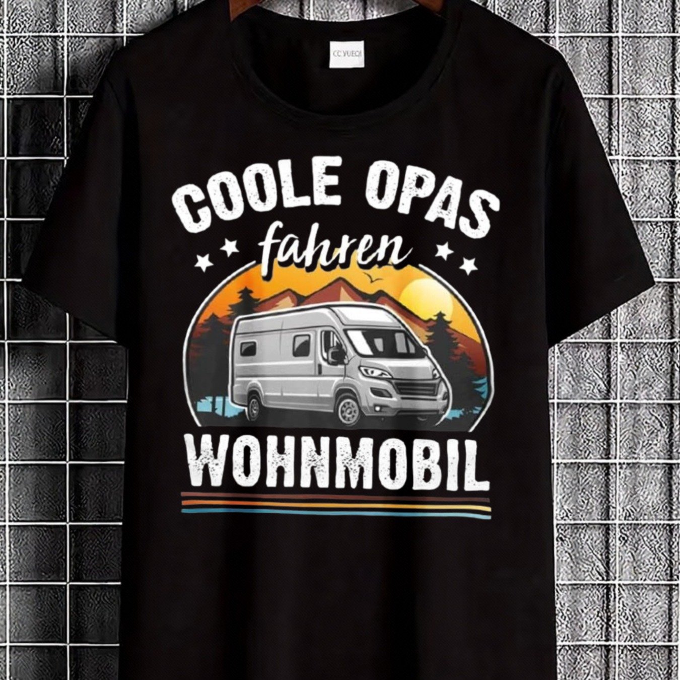 Cool Grandpas Drive Motorhome T Shirt Black Van And With German Text For Camping And Travel Enthusiasts
