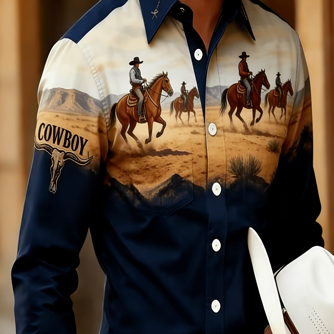 Men's Long Sleeve Floral Shirt, Men Shirt Street Style And Lapel Long Sleeves Stretch Casual And Comfortable