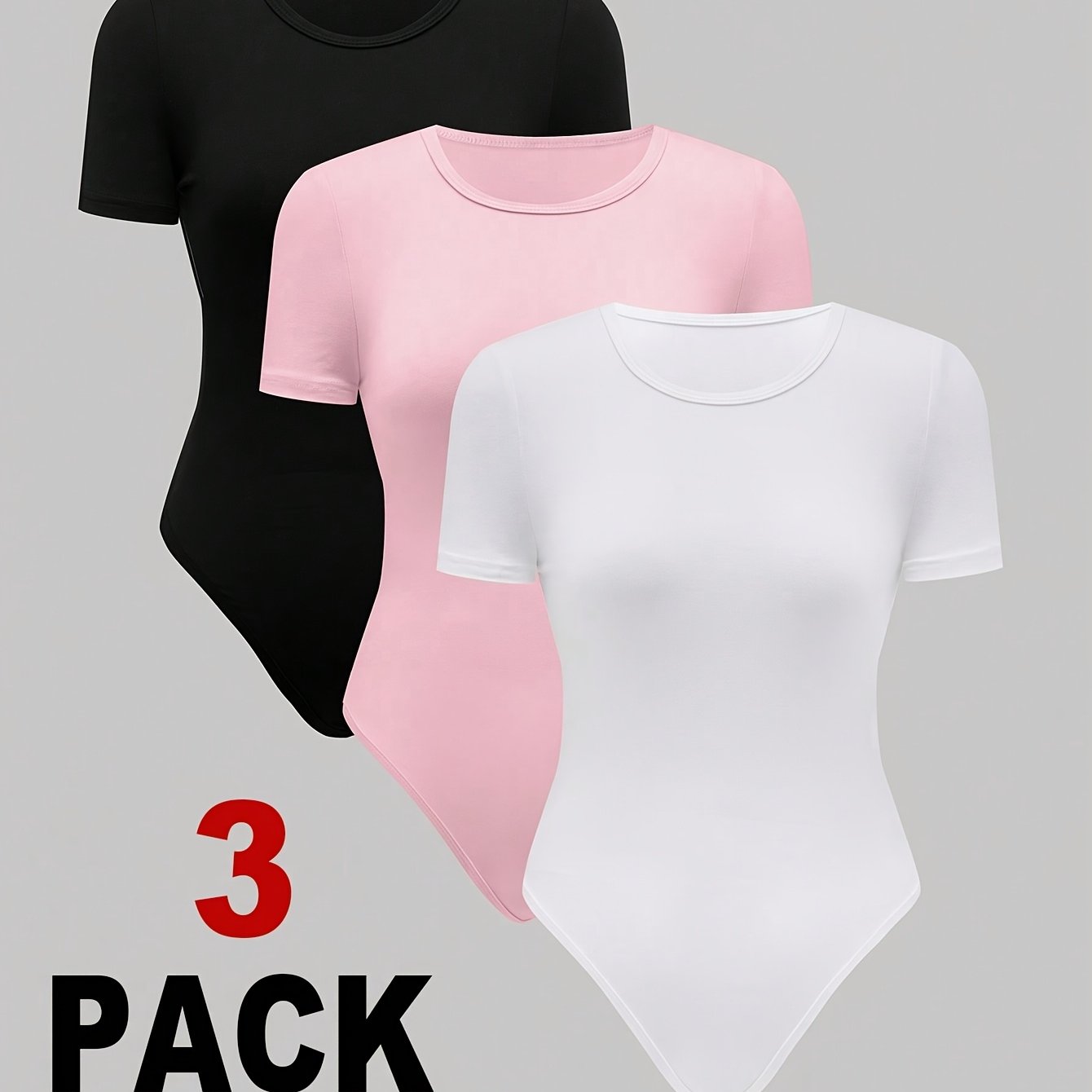 New 3pcs Women's Tight Neck Casual All-match Spring Summer Autumn